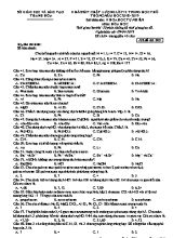Đề khảo sát chất lượng môn Hóa học Lớp 12 - Mã đề 003 - Năm học 2018-2019 - Sở giáo dục và đào tạo Thanh Hóa